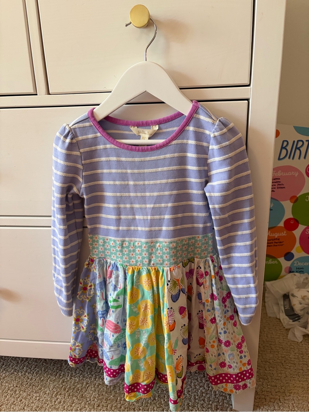 Matilda Jane Patchwork Dress Girls Size 4 Long Sleeve